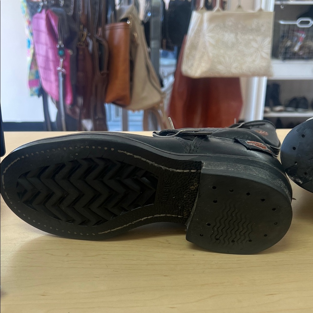 Harley-Davidson Black Combat Boots with Eagle Design - Picture 3 of 5